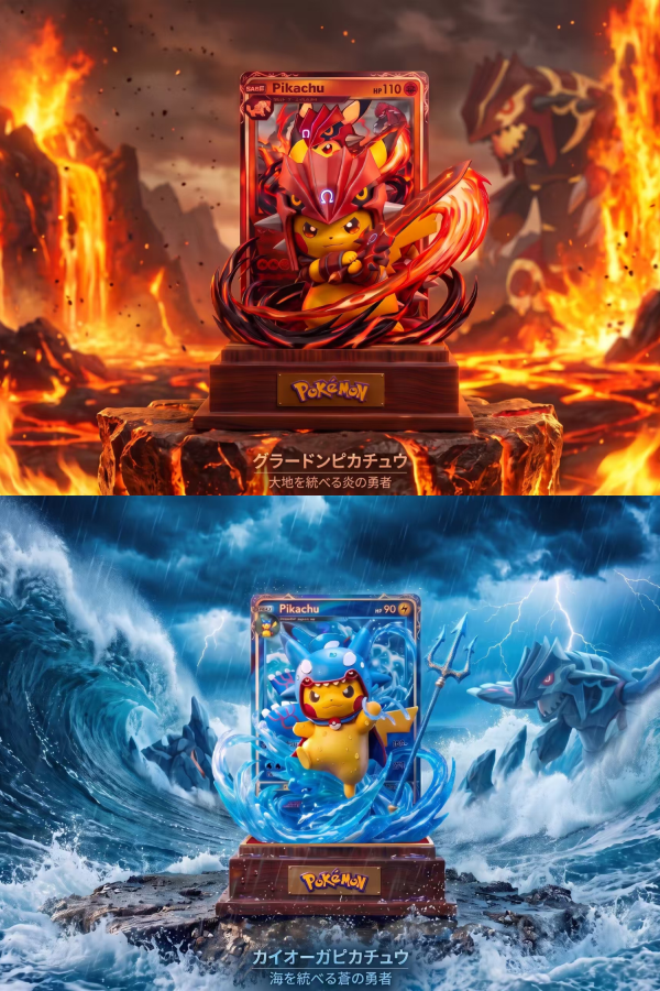 【預定】Peak 卡牌寶可夢 第三彈 固拉多 蓋歐卡 變裝皮卡丘 