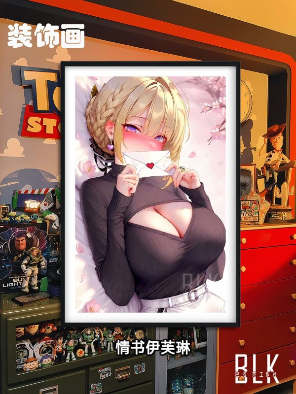 【海外代購】巴洛克 《情書伊芙琳》絕區零Evelyn舍勒之青遊戲二次元裝飾畫冰箱貼 