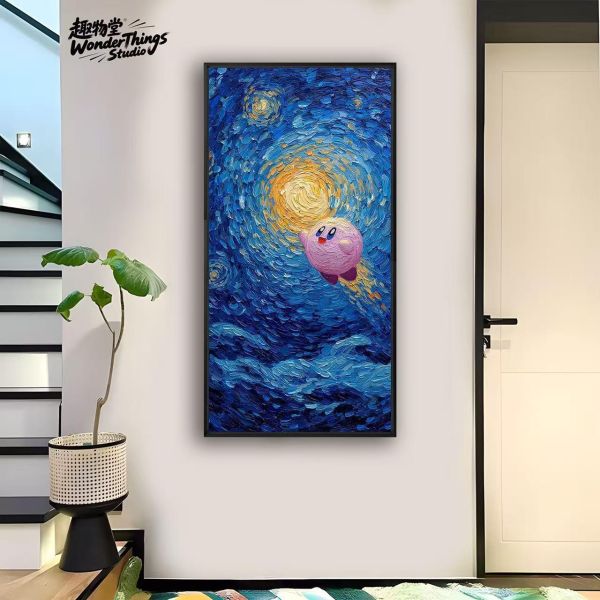 【海外代購】趣物堂 《梵谷寶可夢油畫》梵谷文森寶可夢Pokémon皮卡丘耿鬼星之卡比卡比獸肌理油畫復古北歐簡約藝術風格裝飾畫 