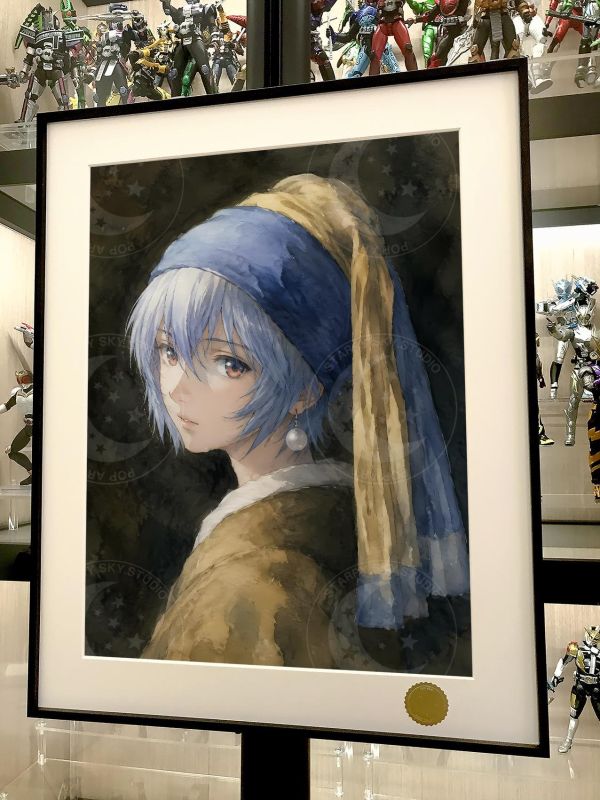 【海外代購】星空 《戴珍珠耳環的零》EVA天鷹戰士綾波麗初號機明日香碇真嗣動畫裝飾畫 