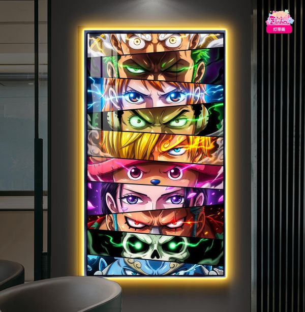 【海外代購】阿喵畫社 草帽全員 堅定意志 超長發光燈帶裝飾畫 