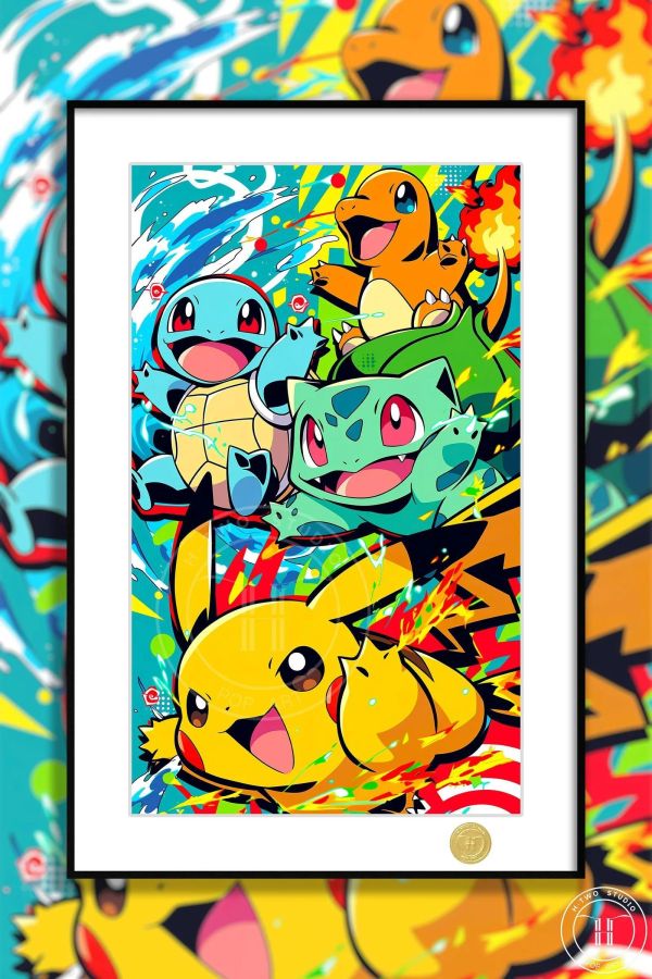 【海外代購】H2 《寶可夢四小隻》神奇寶貝裝飾畫 