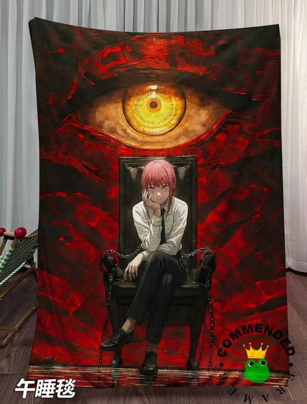【海外代購】皇呱 《惡魔獵人瑪奇瑪》電鋸人裝飾畫 午睡毯 地毯 