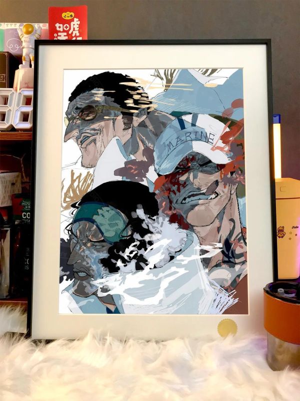 【海外代購】星空《海軍三大將》赤犬黃猿青稚海賊王裝飾畫裝飾畫 