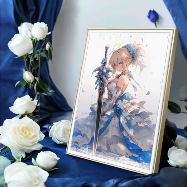 【海外代購】阿喵畫社 白禮服 Saber 12k超清裝飾畫 