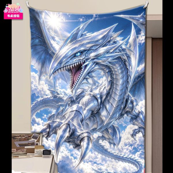 【海外代購】阿喵畫社 天空 青眼白龍大豎款 雙聯新品12K主題超清裝飾畫 