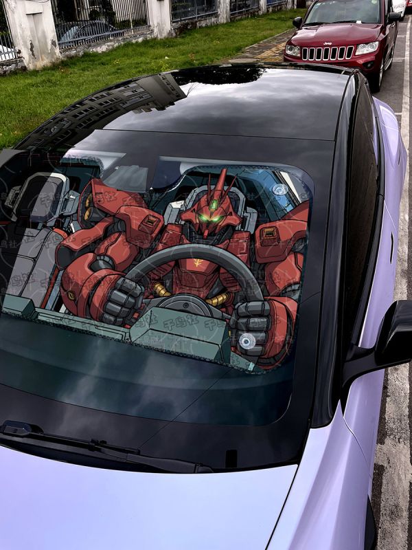 【海外代購】千鳥社 《汽車前擋遮陽－沙札比》二次元汽車遮陽防曬前擋開車機動戰士高達沙札比Sazabi夏亞Gundam 