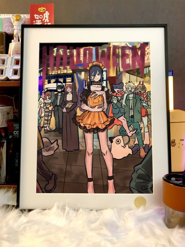 【海外代購】星空《萬聖蕾塞》電鋸人reze鏈鋸人蕾塞篇裝飾畫