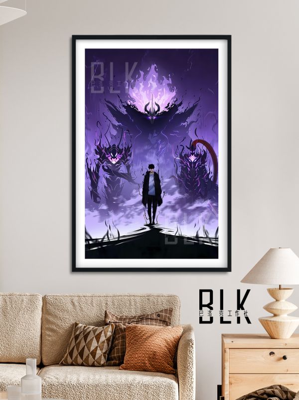 【海外代購】巴洛克 《我獨自升級》solo leveling程肖宇水篠旬暗影君王二次元裝飾畫冰箱貼 