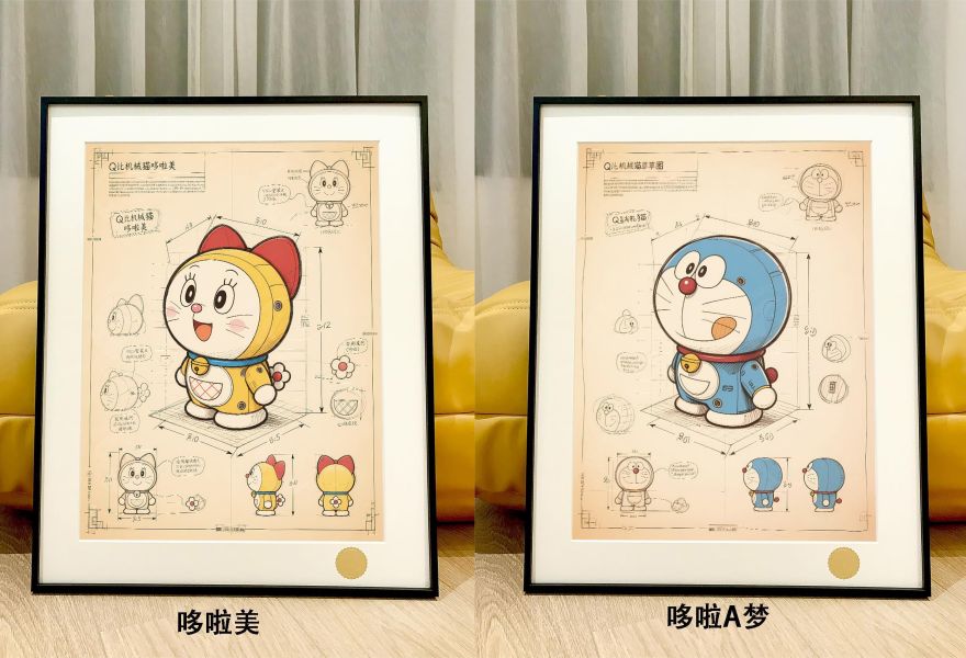 【海外代購】星空 《哆啦美設計稿》哆啦A夢大雄叮噹貓小夫胖虎靜香潮流藝術版畫裝飾畫 