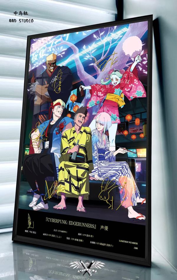 【海外代購】千鳥社 《Cyber​​punk 第二彈》賽博龐克邊緣行者露西大衛麗貝卡櫻花季簽名裝飾畫 