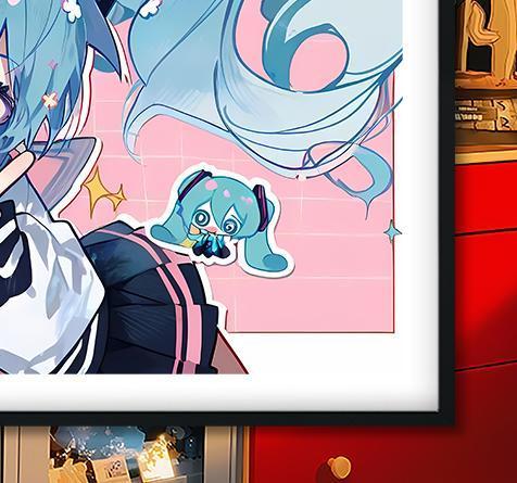 【海外代購】巴洛克 《畫師初音》初音未來歌姬miku公主殿下動漫裝飾畫冰箱貼 