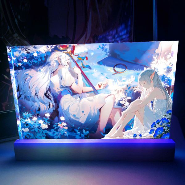 【海外代購】阿喵畫社 花海 芙莉蓮發光卡磚 直式1.9cm發光手辦架展示磚 