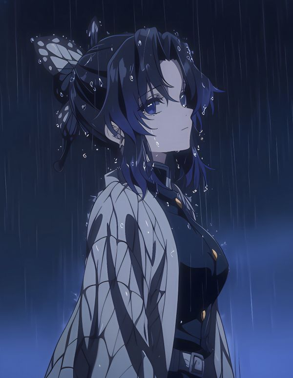 【海外代購】H2 《雨夜蝴蝶忍者》鬼滅之刃小忍鬼殺隊蟲柱九柱動畫二次元裝飾畫 