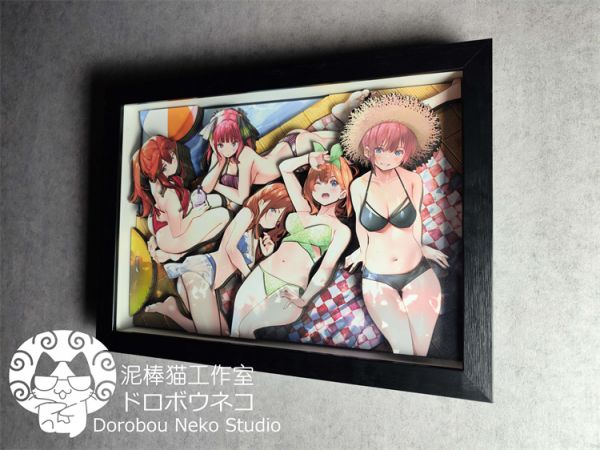 【海外代購】【58*42CM】泥棒貓 五等分的新娘 可月兌立體畫 