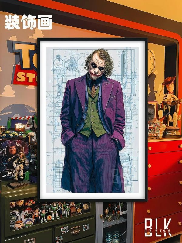 【海外代購】巴洛克《Joker》希斯·萊傑DC黑暗騎士裝飾畫冰箱貼 
