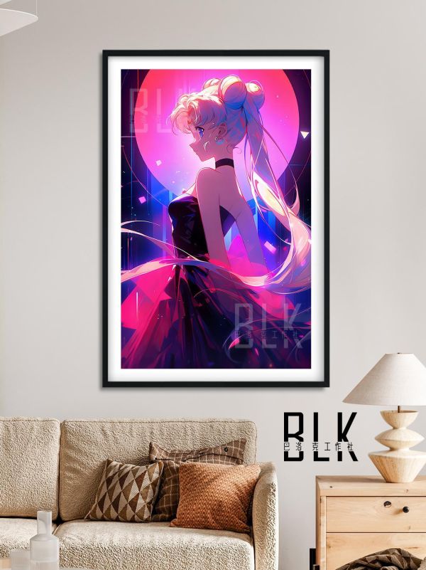 【海外代購】巴洛克 《粉紅美少女》Sailor Moon美少女戰士水兵月月野兔倩妮迪公主動漫裝飾畫冰箱貼 