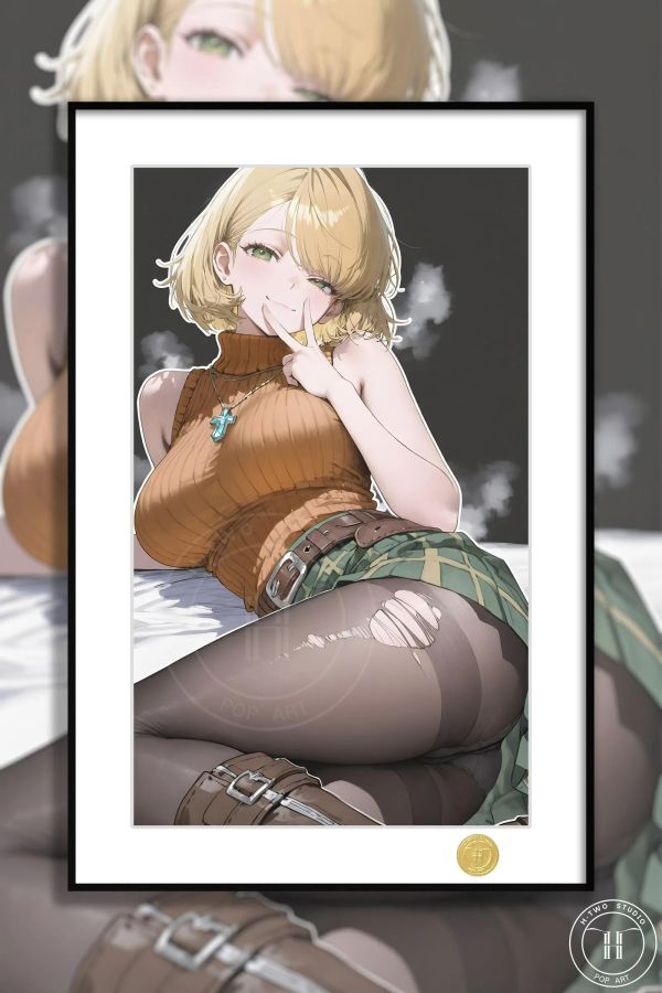 【海外代購】H2工作室 《阿什莉》生化危機4重製版礙事梨里昂裝飾畫 