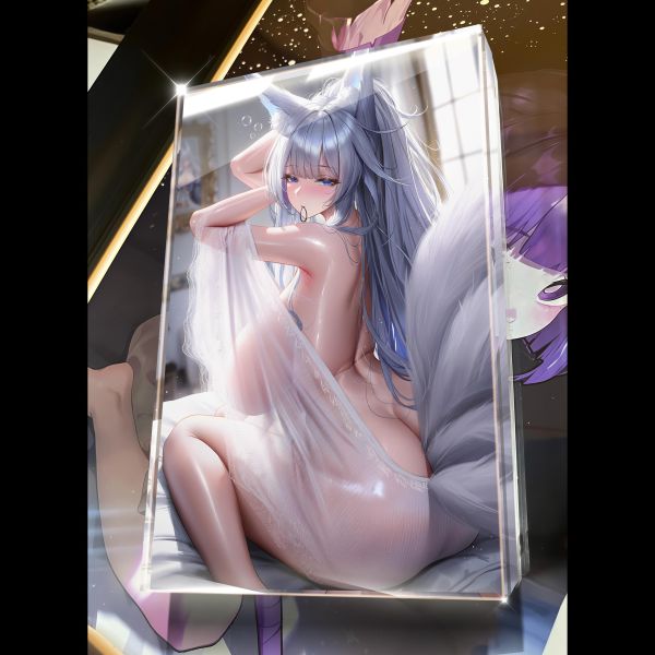 【海外代購】阿喵畫社 第七十三彈動漫卡磚白絲信濃 系列壓克力加厚紀念收藏磚卡磚 午睡毛毯 4公斤大護腕滑鼠墊 