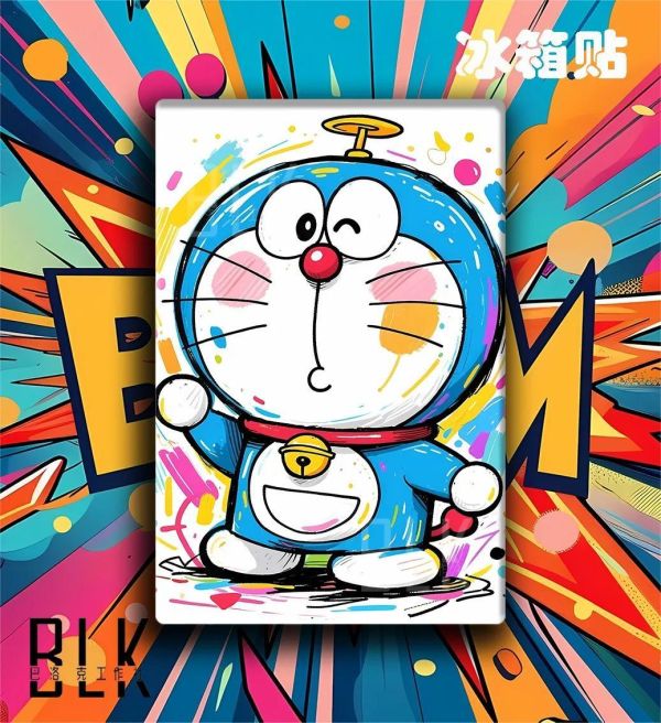 【海外代購】巴洛克 《塗鴉哆啦》Doraemon裝飾畫冰箱貼 