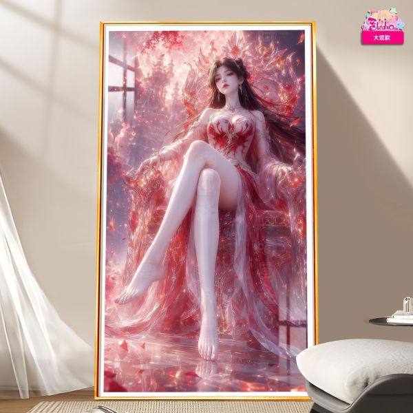 【海外代購】阿喵畫社 帝女 火靈兒大豎款 新品12k主題高清裝飾畫 