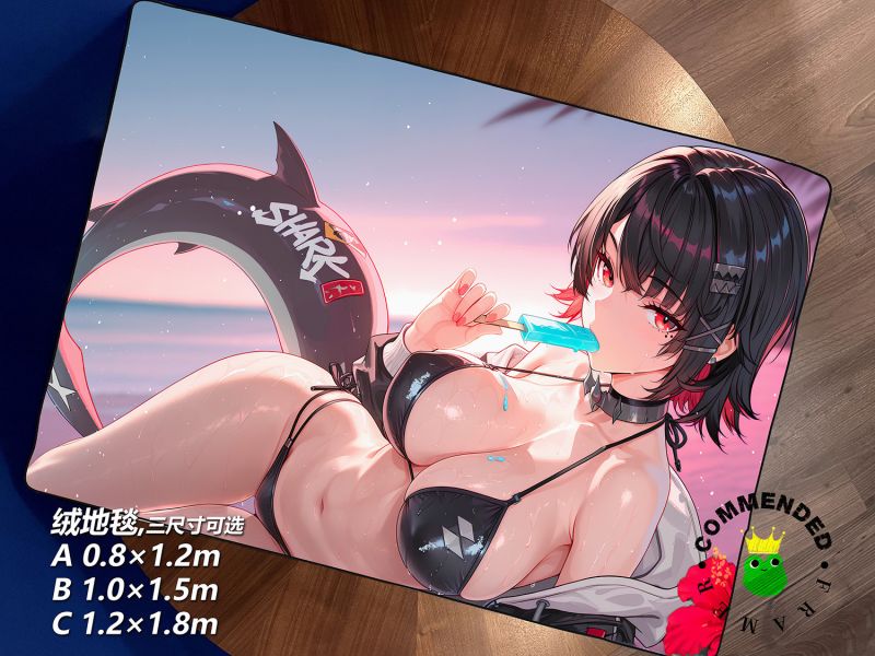 【海外代購】皇呱 《泳裝鯊魚妹》 絕區零鯊女僕艾蓮喬泳裝鯊魚妹週邊裝飾畫 午睡毯 地毯 
