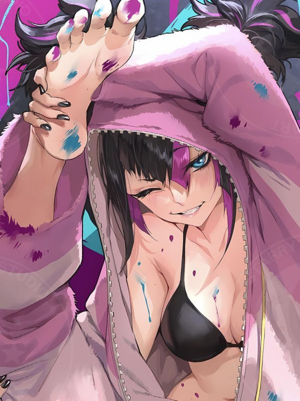 【海外代購】星空 《塗鴉韓蛛俐》Han Juri街頭霸王春麗不知火舞快打旋風動漫遊戲裝飾畫 