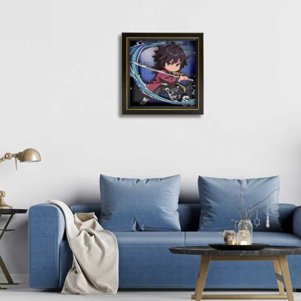 【海外代購】凹凸 Panda 鬼滅之刃無限城篇善逸炭治郎炎柱富岡義勇猗窩座手工紙藝立體掛畫擺台 A款富岡義勇 