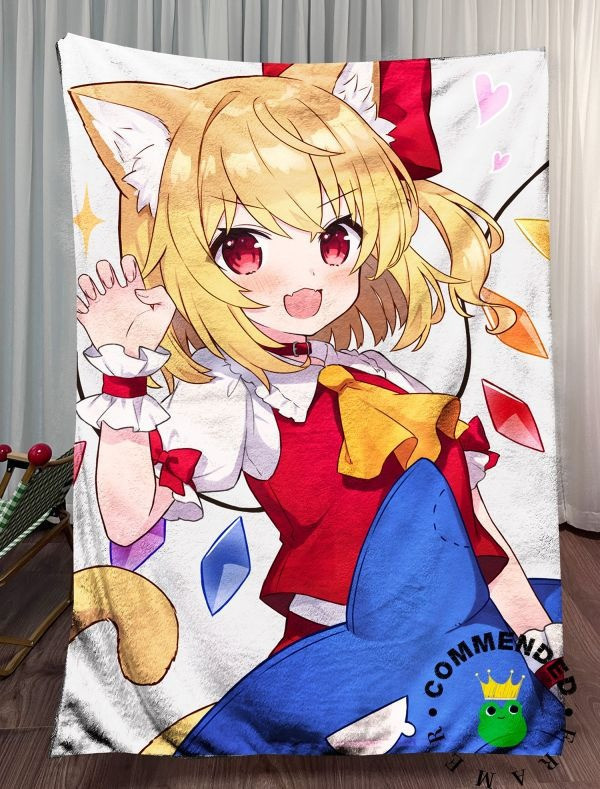 【海外代購】皇呱《貓耳芙蘭》東方紅魔鄉超過495歲的吸血鬼裝飾畫 午睡毯 地毯 