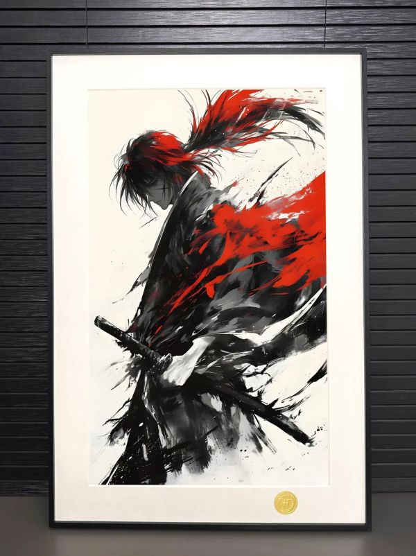 【海外代購】H2 《水墨劍心》浪客劍心拔刀齋神谷薰動漫裝飾畫 