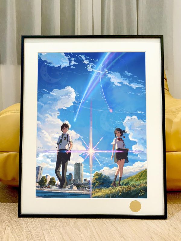 【海外代購】星空 《你的名字》宮水三葉立花瀧天氣之子鈴芽之旅新海誠動漫裝飾畫 
