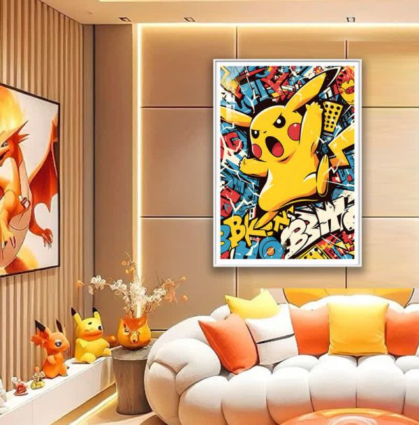 【海外代購】阿喵畫社 寶可夢 塗鴉 皮卡丘 8k超清 裝飾畫 