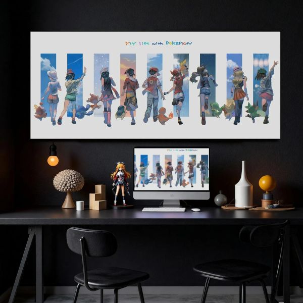 【海外代購】千鳥社 《追逐夢想的訓練家》寶可夢歷代地毯鼠標墊裝飾畫 鼠標墊 地毯 