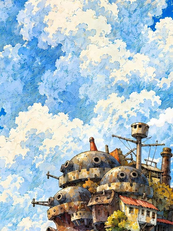 【海外代購】星空 《晴空移動城堡》哈爾的移動城堡裝飾畫 