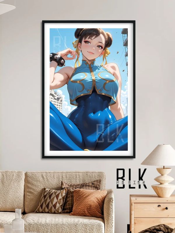 【海外代購】巴洛克《 瑜伽春麗》街頭霸王Chun-Li裝飾畫冰箱貼 