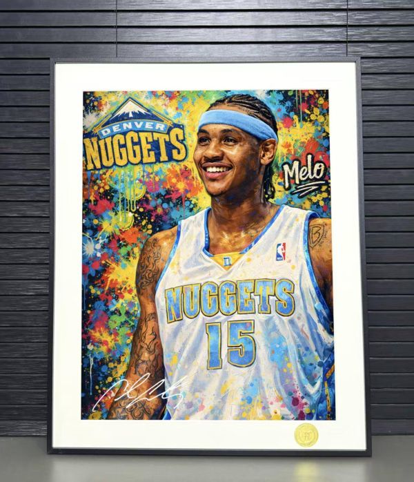 【海外代購】H2 《甜瓜安東尼》NBA卡麥隆安東尼丹佛金塊隊尼克裝飾畫 