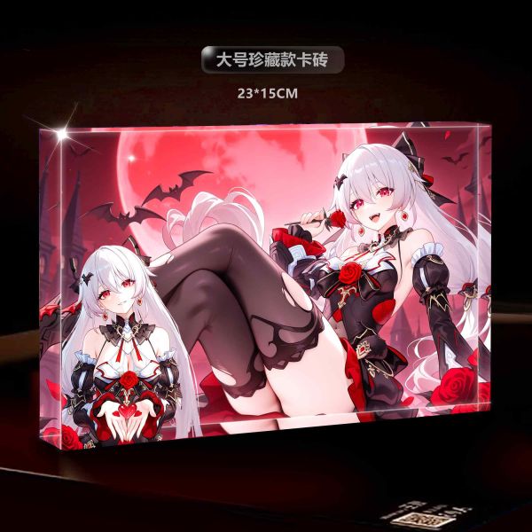 【海外代購】阿喵畫社 血月玫瑰德麗莎透明卡磚 大號3D透明收藏透明磚 