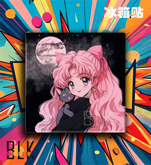 【海外代購】巴洛克 月亮美少女戰士水兵月月野兔小兔倩妮迪公主Sailor Moon動漫裝飾畫/冰箱貼 