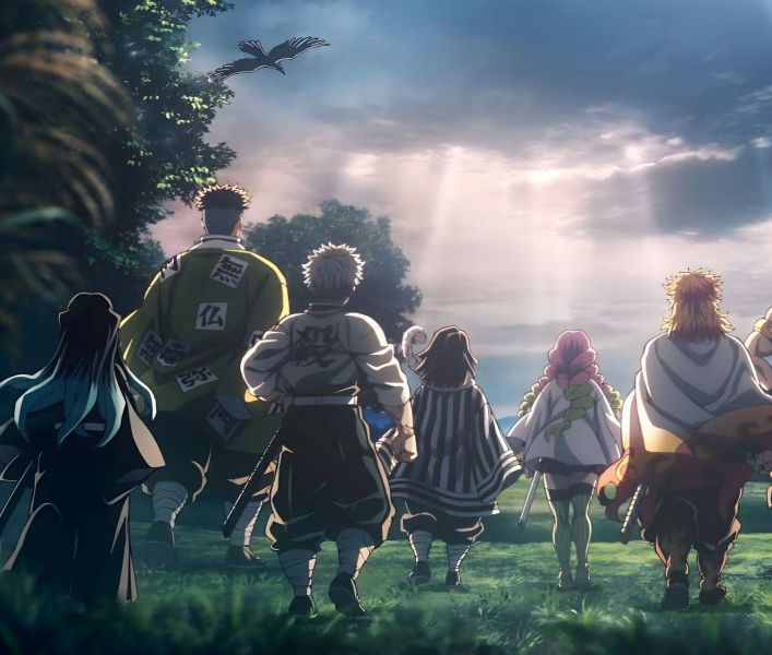 【海外代購】H2 《背影九柱》鬼滅之刃富岡義勇蝴蝶忍煉獄杏壽郎動漫二次元裝飾畫 