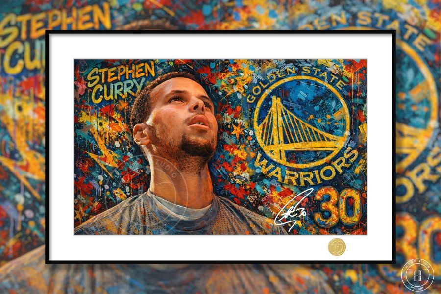 【海外代購】H2 《斯蒂芬庫裏》NBA金州勇士萌神庫裏裝飾畫 
