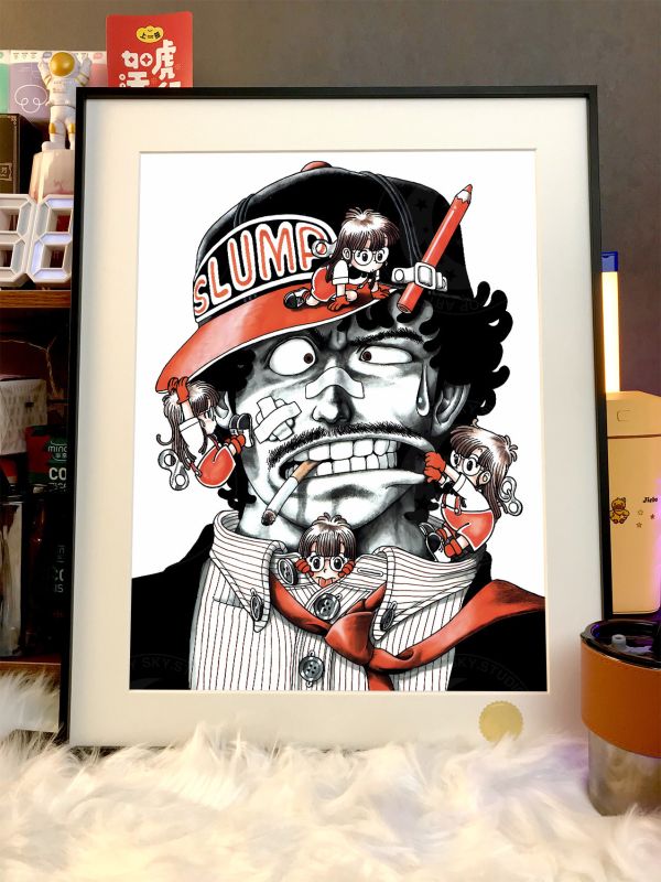 【海外代購】星空 《大餅博士》阿拉蕾則卷千兵衛鳥山明IQ博士小雲裝飾畫 