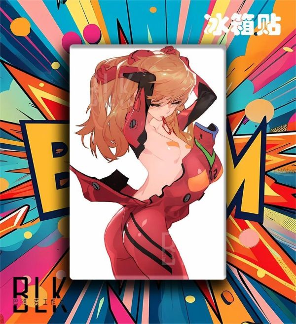 【海外代購】巴洛克《閉眼EVA系列》新世紀福音戰士裝飾畫冰箱貼 