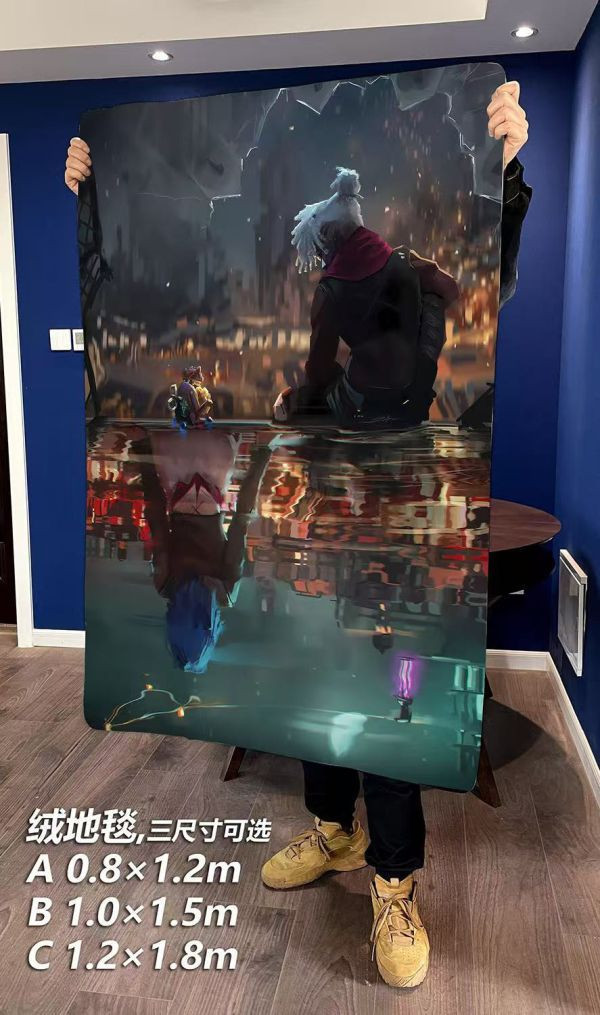 【海外代購】千鳥社 《雙城之戰倒影》英雄聯盟jinx金克絲艾克午睡毯地毯裝飾畫 