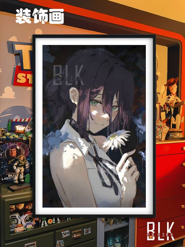 【海外代購】巴洛克 《雛菊蕾塞》電鋸人鏈鋸人瑪奇瑪電次Reze波姆Bomb炸彈惡魔動畫裝飾畫/冰箱貼 