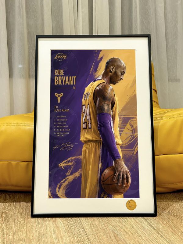 【海外代購】星空 《謝幕科比》kobe科比布萊恩黑曼巴NBA洛杉磯湖人隊版畫動漫裝飾畫 
