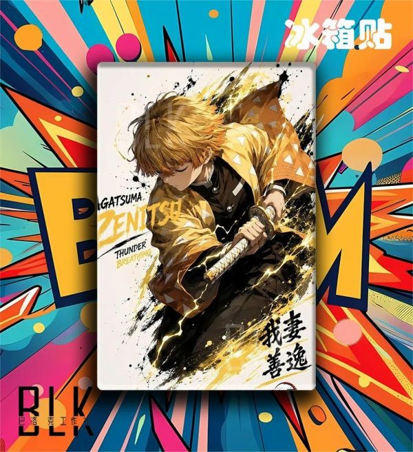 【海外代購】巴洛克《水墨善逸》鬼滅之刃無限城篇裝飾畫冰箱貼 