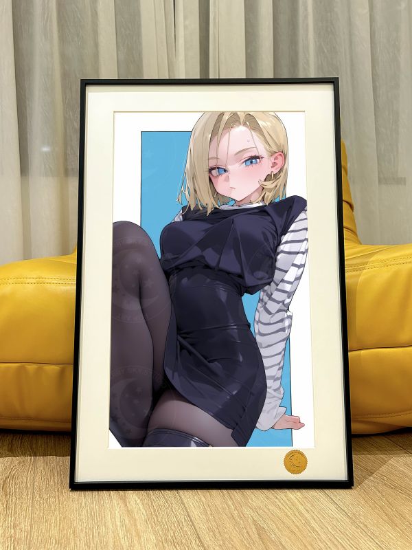 【海外代購】星空 《黑衣18號》人造人拉姿麗Android18七龍珠動漫裝飾畫 