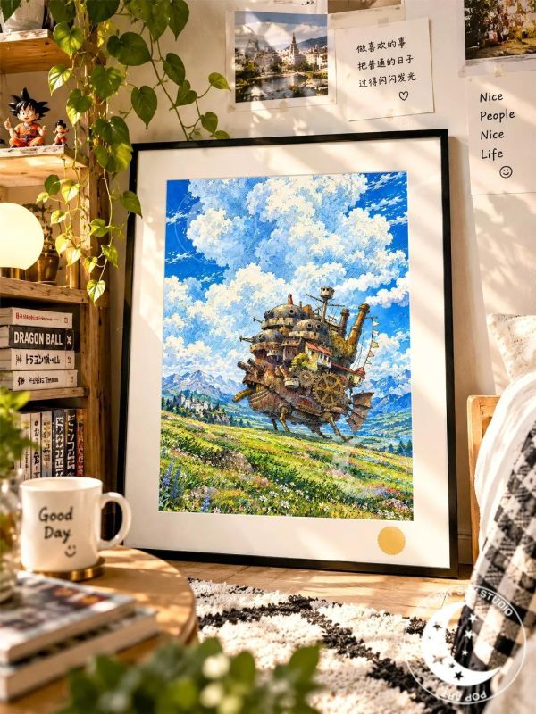 【海外代購】星空 《晴空移動城堡》哈爾的移動城堡裝飾畫 