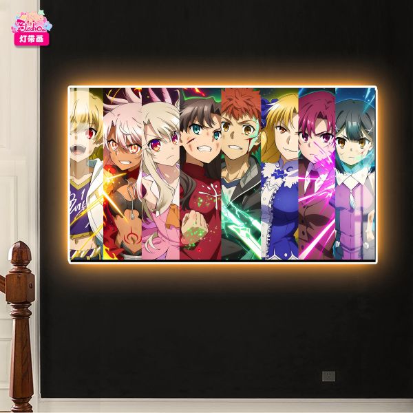 【海外代購】阿喵畫社 Fate主角團 主題裝飾氛圍感發光燈帶裝飾畫 發光滑鼠墊 床頭地墊 