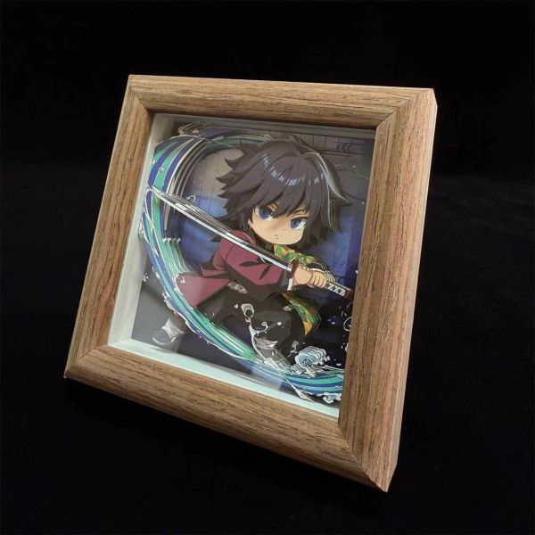 【海外代購】凹凸 Panda 鬼滅之刃無限城篇善逸炭治郎炎柱富岡義勇猗窩座手工紙藝立體掛畫擺台 A款富岡義勇 